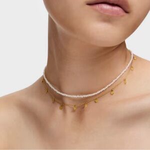 TOUS Gold Necklace with Heart Charms